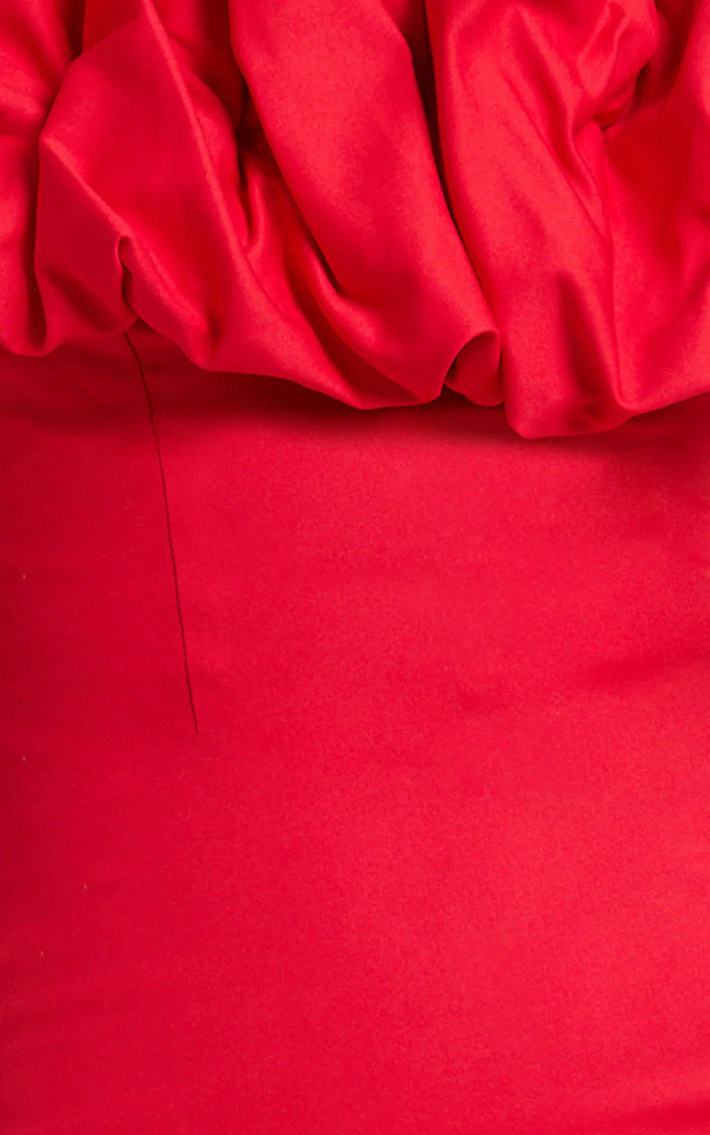 Rhaya Midi Dress - Ruffle Off Shoulder Fitted Dress in Red