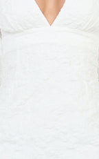 Miley Mini Dress - V Neck Bodycon Dress in White