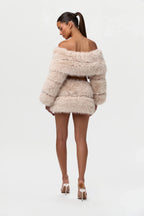 Faux Fur Off-Shoulder Pelted Top