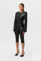 Vegan Leather Capri Leggings