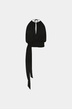 Draped Halter Top | Black