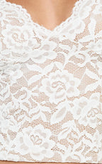 Marlowe Top - V neck Long Sleeve Lace Top in White