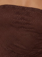 Cavalier Strapless Lace Mini Dress Chocolate