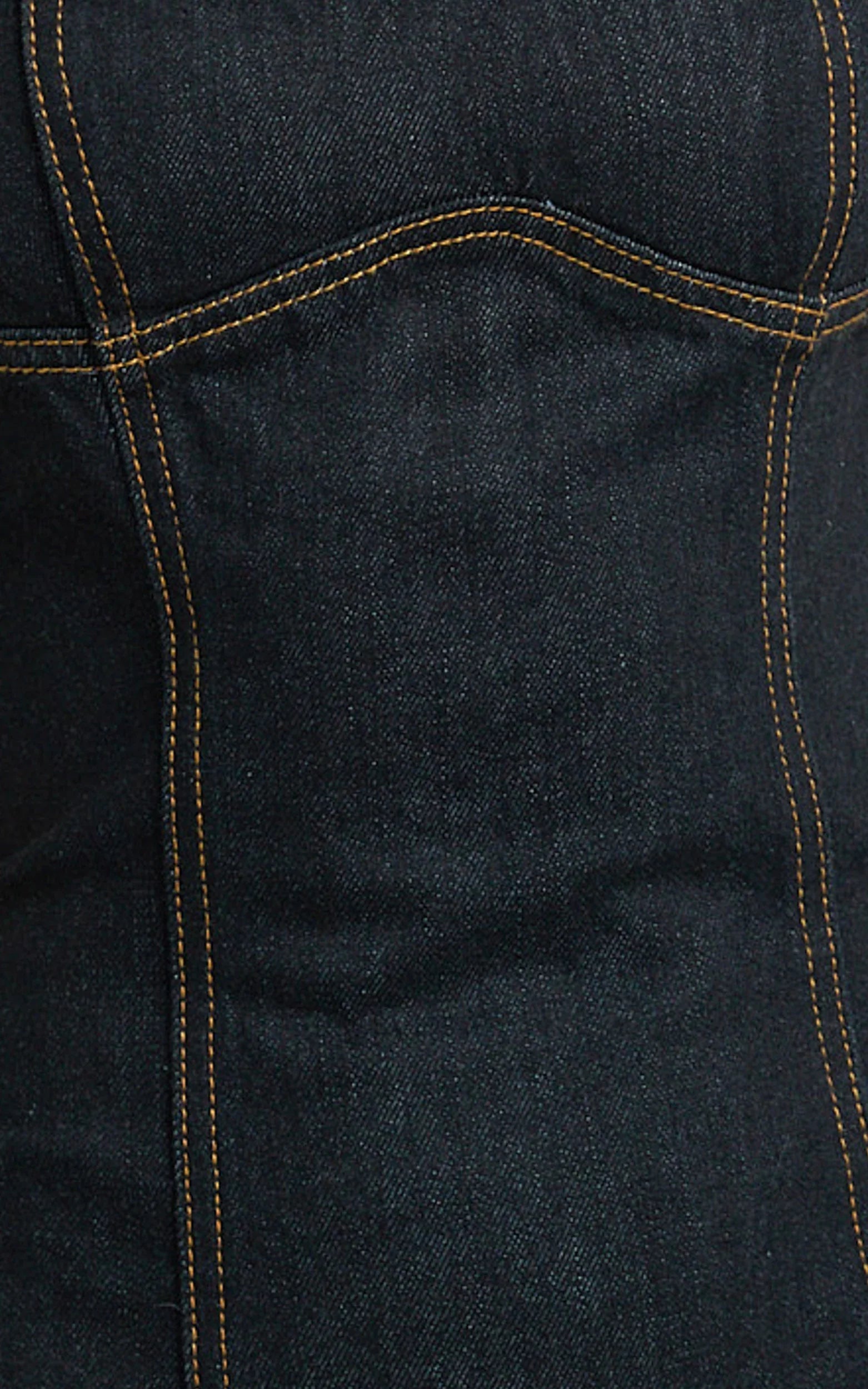 Fabia Mini Dress - Denim Square Neck Fitted Dress in Dark Wash