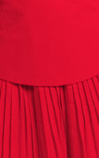 Izara Mini Dress - Off Shoulder Pleated Dress in Red