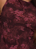 Vivre Mini Dress Burgundy Paisley Curve