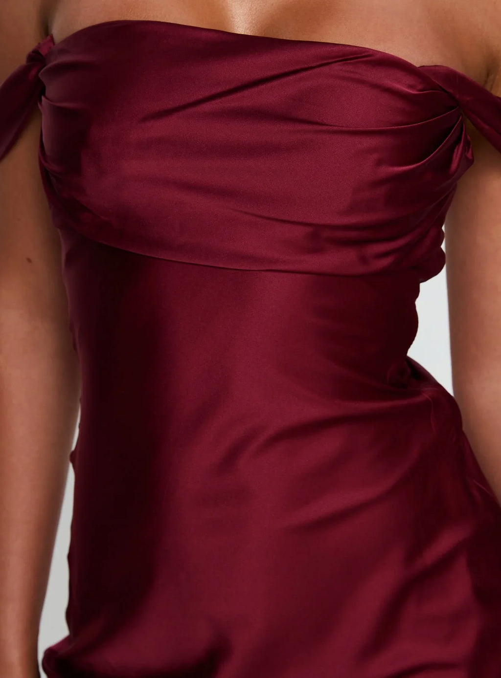 Zabbarra Off The Shoulder Mini Dress Burgundy