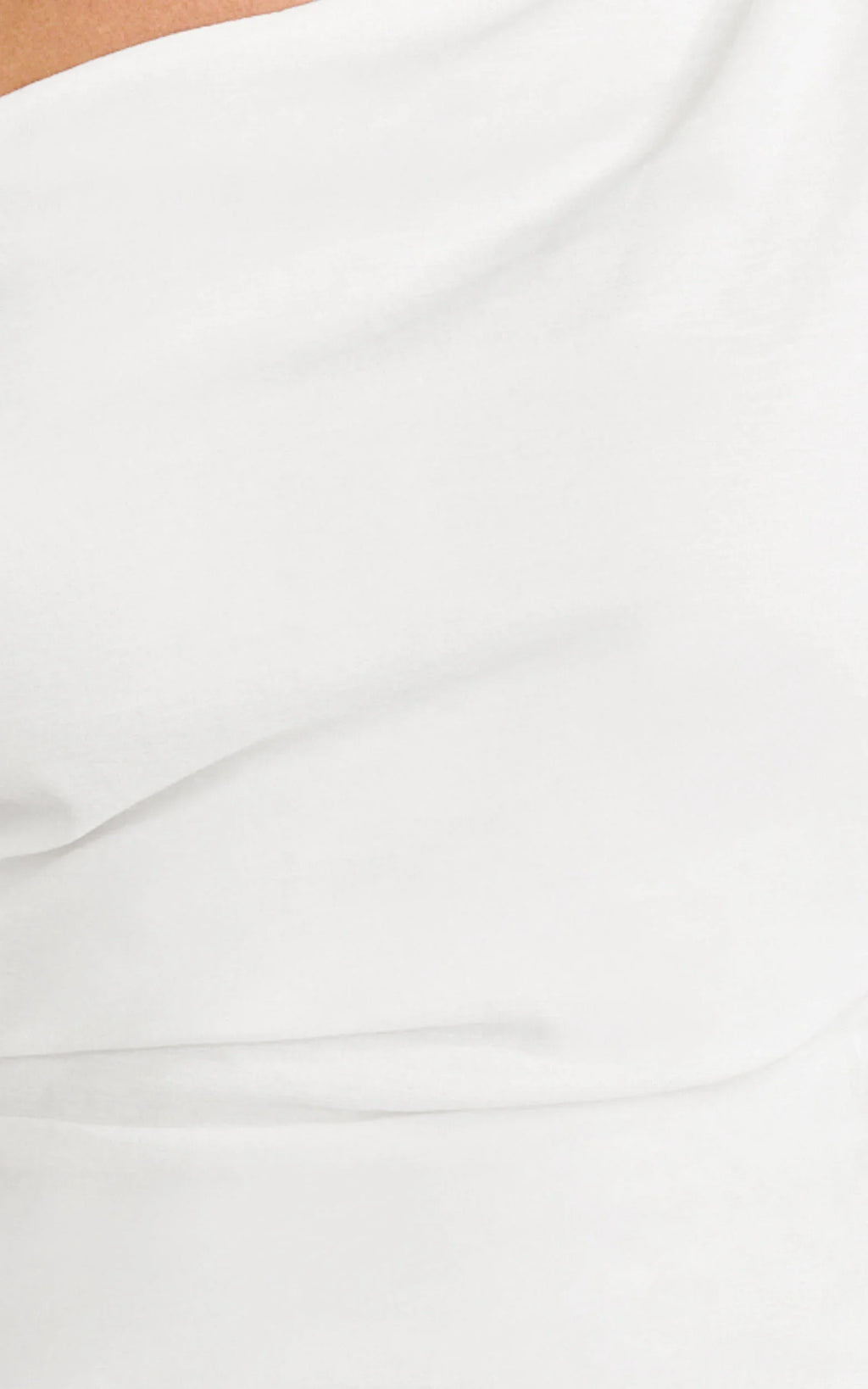 Jeofina Mini Dress - Off The Shoulder Linen Look Dress in White