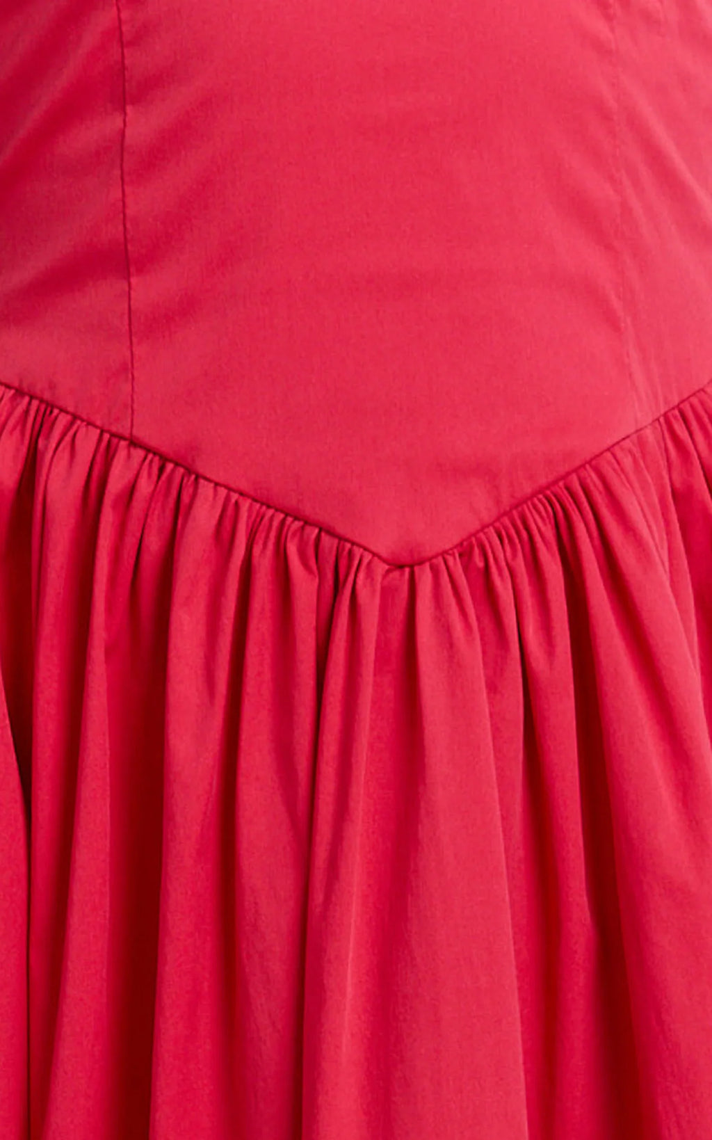 Belle Midi Dress - Keyhole Halter With V Yoke Dress in Red