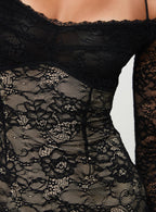 Aubriella Lace Mini Dress Black