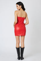 Faux Leather Mini Dress