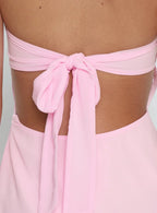 Rosamie Halter Mini Dress Soft Pink