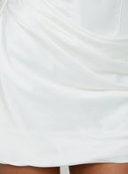Annibella Strapless Drape Mini Dress White