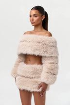 Faux Fur Off-Shoulder Pelted Top