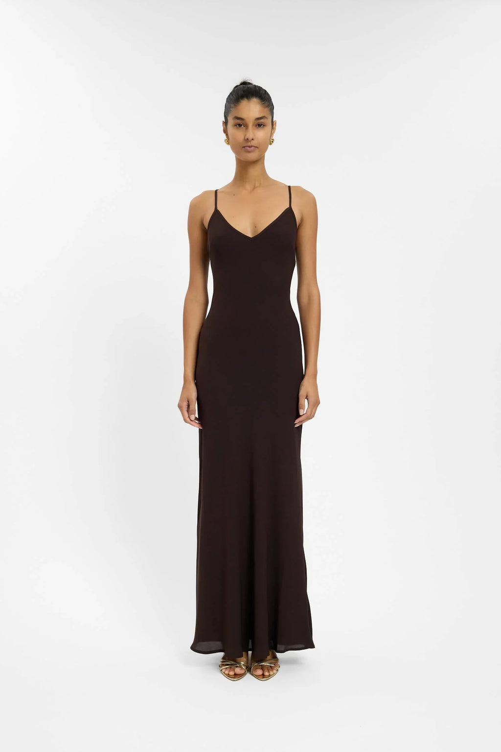 Georgette Maxi Dress | Chocolate