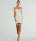 Josie Ruffle Detail Satin Mini Dress