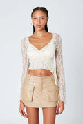 Faux Leather Cargo Mini Skirt