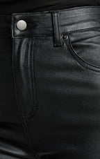 Whinnie Jeans - High Waist Skinny Coated Denim Jeans in Black