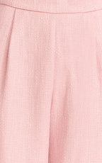 Sylvia Two Piece Set - Corset Top and High Waisted Wide Leg Pants Set in Pink