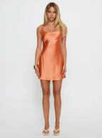 Kalie Frill Mini Dress Orange