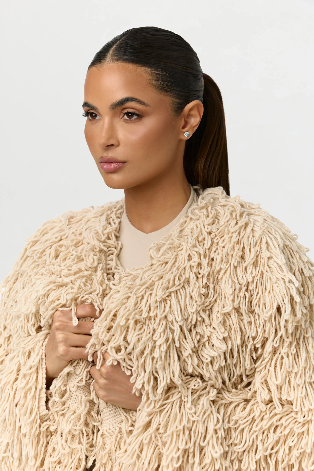 Knit Shaggy Loop Coat