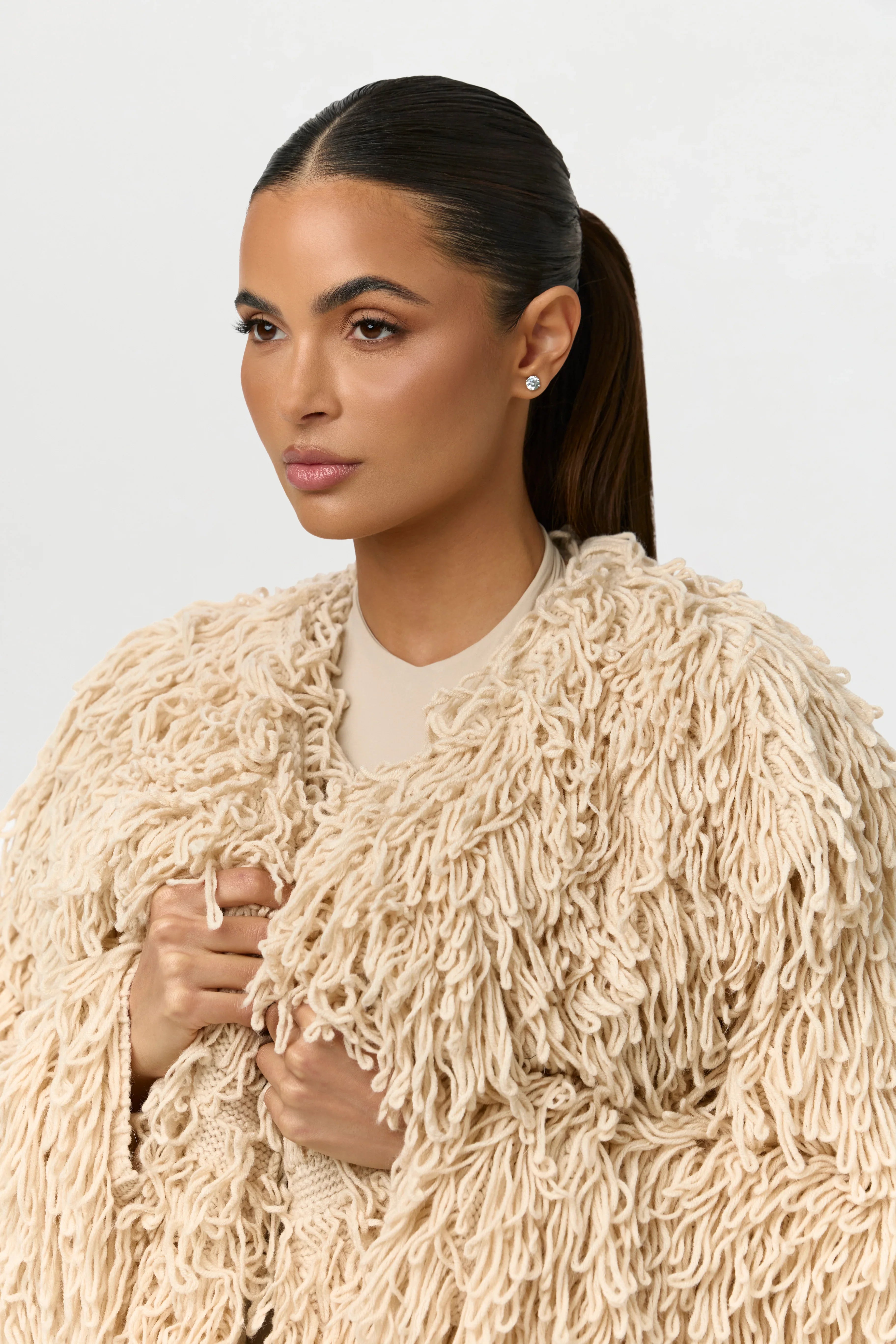 Knit Shaggy Loop Coat
