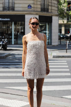Shift Mini Dress | Sheer Jacquard