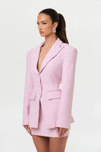 Tweed Houndstooth Mini Skirt