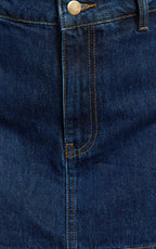 Walton Skort - Mid Waisted Recycled Denim Skort in Indigo Wash