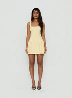 Lelouise Tie Back Mini Dress Butter Yellow