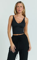 Cady Top - Scoop Neck Top in Black