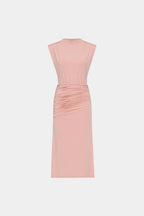 Structured Shoulder Midi Dress | Musk