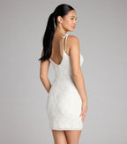 Marleen Sequin Pearl Bow Mini Dress