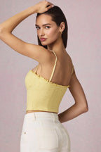 Broderie Anglaise Camisole Top in Lemon Yellow