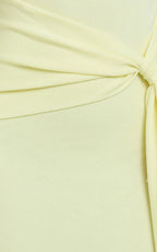 Aria Midi Dress - Strapless Tie Waist Dress in Lemon