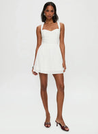 Zolena Halter Mini Dress White