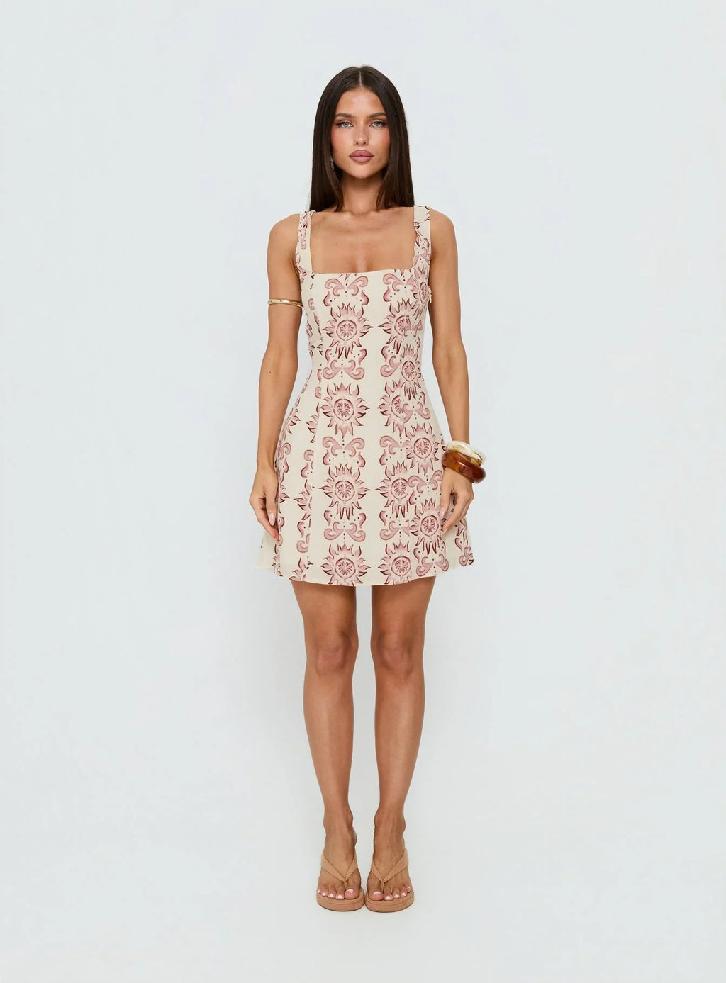 Maris Mini Dress Cream / Pink
