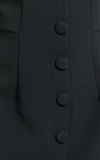 Calista Mini Dress - Princess Panel Button Down Dress in Black
