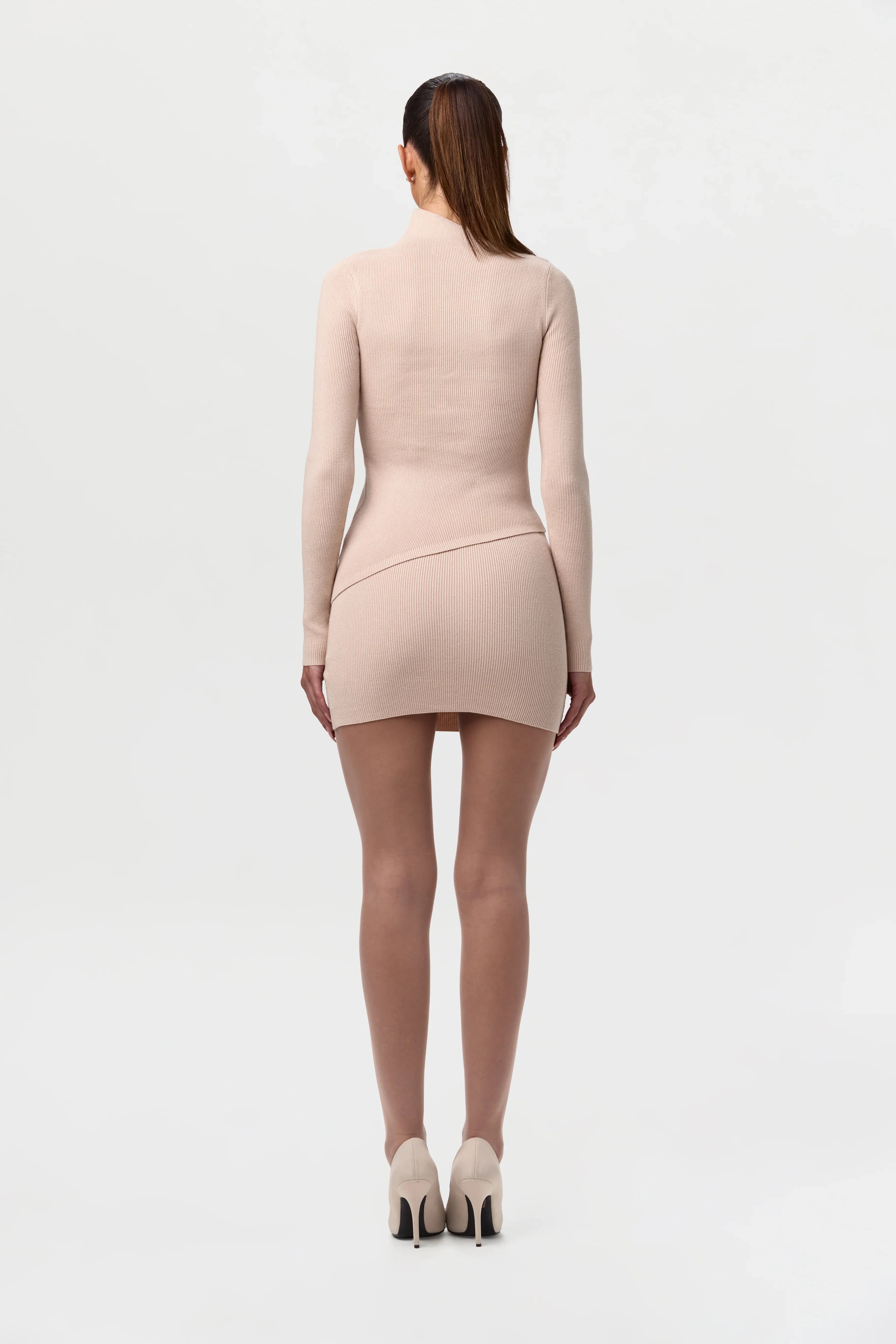 Ribbed-Knit Mini Skirt