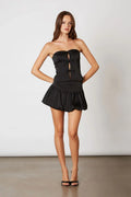 Satin Bubble Mini Skirt