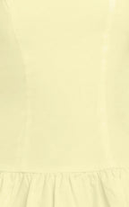 Izira Mini Dress - Boat Neck Drop Waist Shift Dress in Butter Yellow