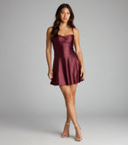 Twinkle Season Glitter Satin Skater Dress