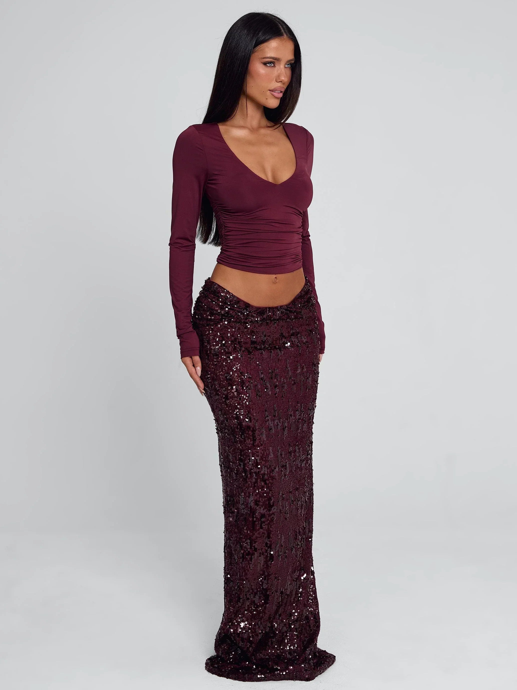 CAMHILLA TOP BURGUNDY