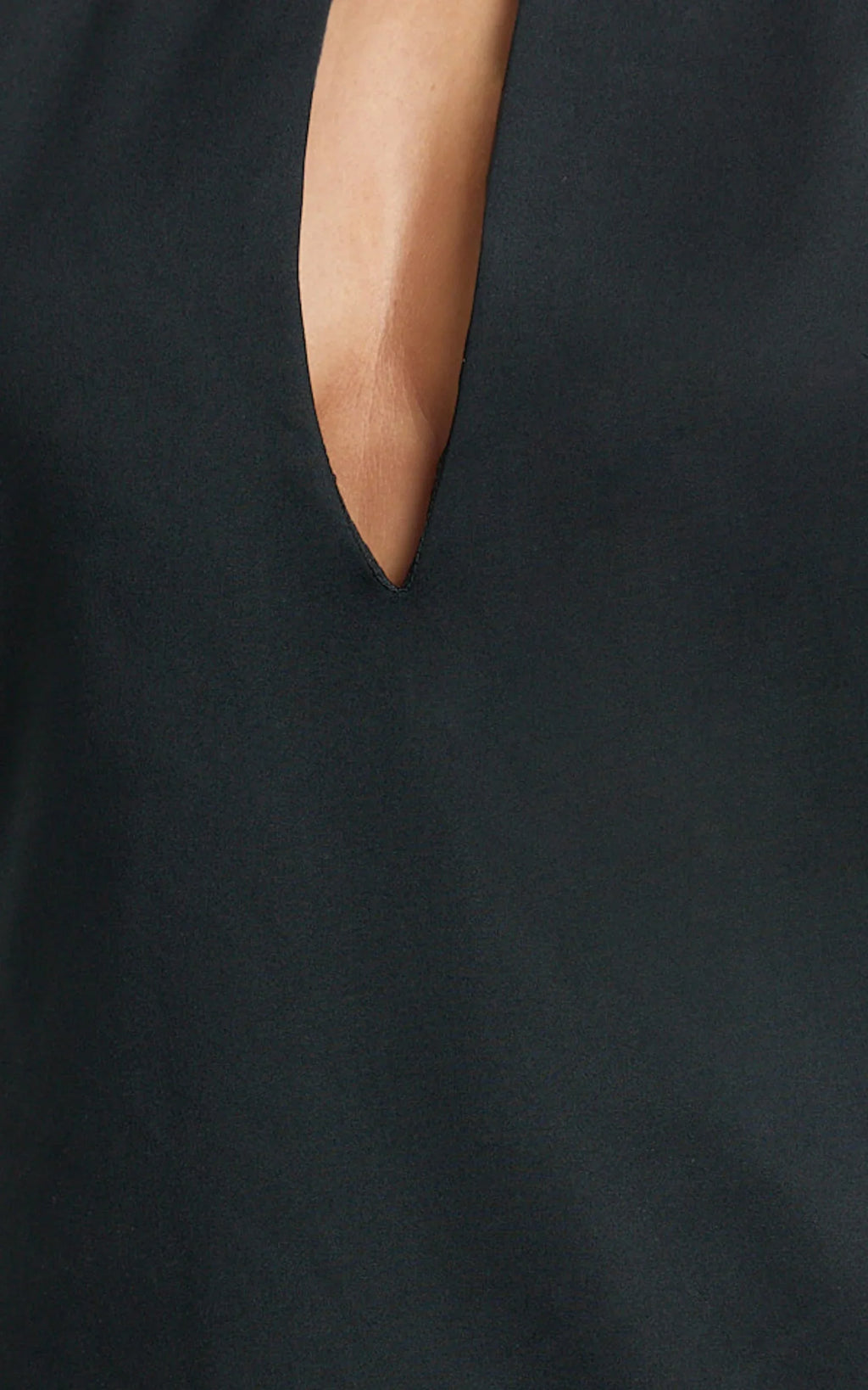 Polly Mini Dress - High Neck Keyhole Shift Dress in Black