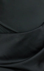 Pepper Maxi Dress - High Neck Bodysuit with Draped Skirt in Black
