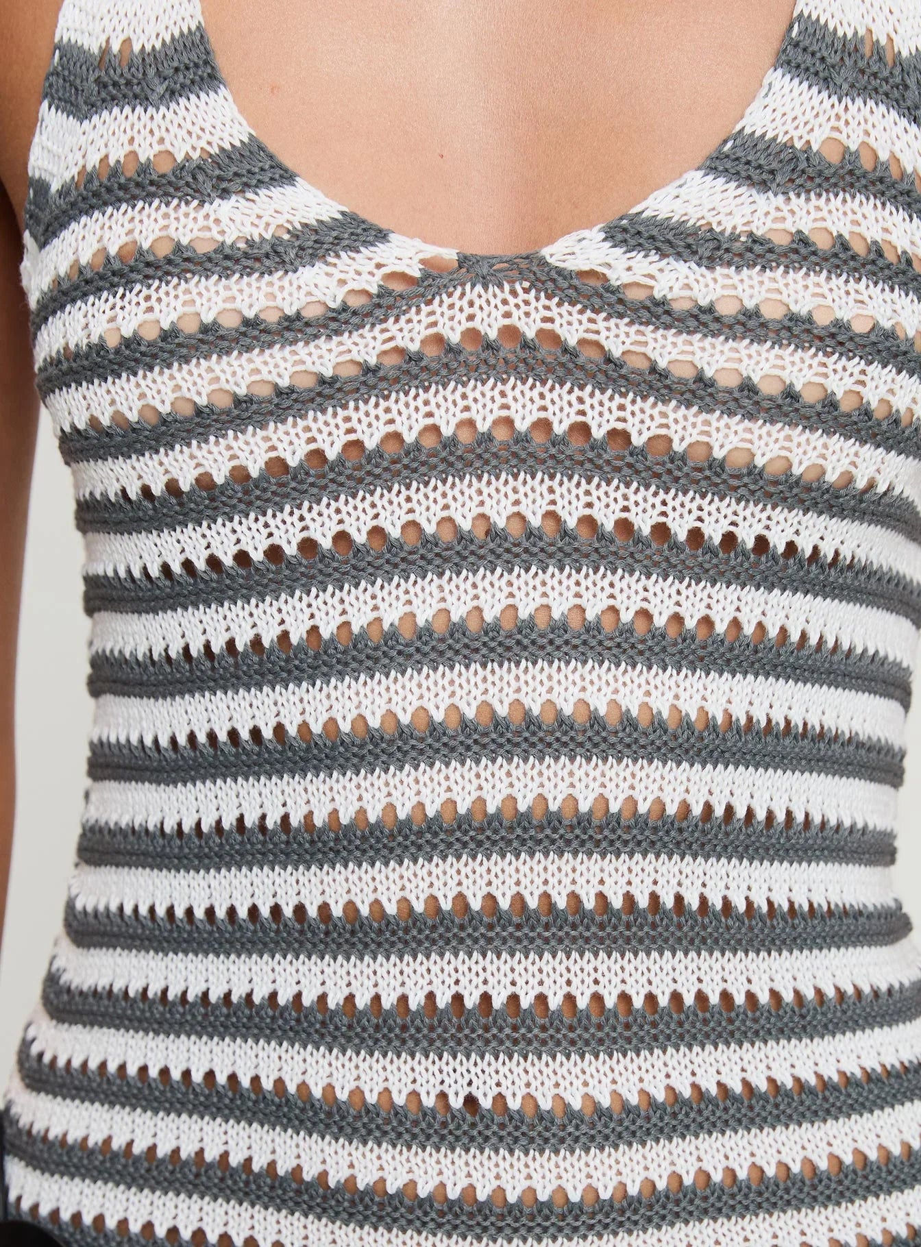 Marino Mini Dress Grey / White