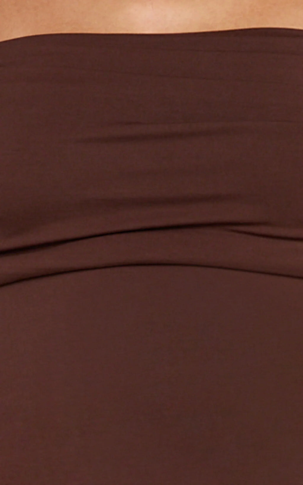 Jolie Top - Off Shoulder Long Sleeve Gathered Top in Chocolate