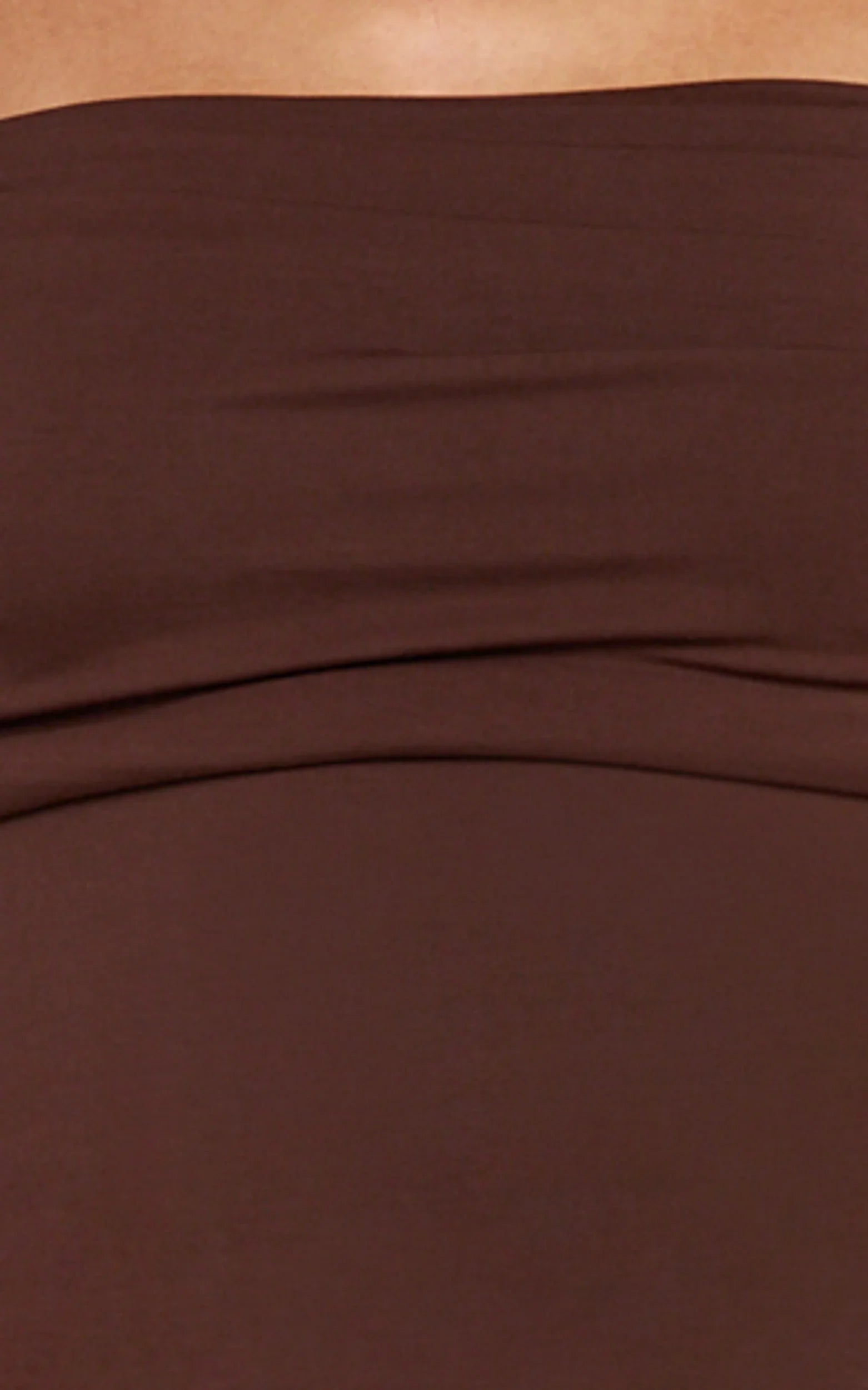 Jolie Top - Off Shoulder Long Sleeve Gathered Top in Chocolate