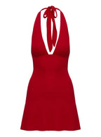Tinisie Halter Mini Dress Red