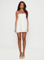 Ortega Mini Dress White Broiderie